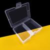 Caja de almacenamiento de escritorio con 2 compartimentos para equipo de pesca, caja de clasificación de batería, caja de componentes de chip, caja de plástico transparente con tapa.