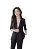 Terno de Verão Feminino High-end 2025 Novo Casaco de Terno Casual Fino Roupa de Negócios Conjunto de Duas Peças para o Verão