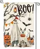 Celebração de Feriado Novo Tema Halloween Transfronteiriço Bandeira de Jardim de Linho Dupla Face Fantasma Abóbora Decoração com Estampa Divertida
