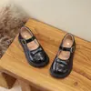 Zapatos de Cuero para Niñas 2026 Otoño Nuevos Estilo Universitario Británico Zapatos Mary Jane con Correa en T Hebilla y Suela Suave Antideslizante