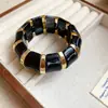 Pulsera de Acrílico Difuminado con Empalme Geométrico Lujo Ligero Gama Alta Estilo Étnico Retro Moda Casual para Mujeres