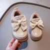 Zapatos de Algodón Forrados de Polar para Niñas 2025 Nuevos Zapatos para Bebés y Niños Pequeños con Lazo Zapatos de Cuero Retro Zapatos de Cuero Elegantes para Niñitas