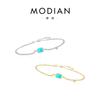 Modian Estilo Japonés y Coreano Plata de Ley S925 Imitación Turmalina Paraíba Pulsera para Mujer Moda Versátil Ins Pulsera de Cristal
