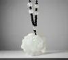 Pingente Flor de Lótus de Jade Sintético Pingente de Jade Feminino Flor de Jade Branco Pingente de Jade da Prosperidade Colar de Lótus de Jade Pingente de Jade