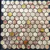 Pegatina de Pared Mosaico Hexagonal Hexagonal Blanco Oro Plata Negro Metal Cepillado Aluminio Panel de Plástico Autoadhesivo Decoración para Renovación de Paredes
