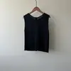 Colete Tricô Simples de Linho Beishan Tongshu para Mulheres Verão 2025 Novo Corte Solto Camada Base Top P118
