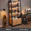 Rack de armazenamento de piso, estante multicamadas, sala de jogos, armário de mesa de computador, escada de ferro, expositor