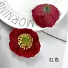 Flores de papoula pequenas artificiais com hastes gramadas Kit de material para grampo de cabelo DIY, adereços para cabeça, ornamentos de decoração para fotografia em casa