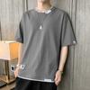 Camiseta de manga corta de verano para hombre, camiseta interior para hombre, camiseta al por mayor de ballena gris para niño, ropa holgada de ocio de marca de moda