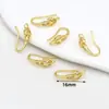 Pendientes de Gancho para Oreja en Forma de U con Perlas Incrustadas de Diamantes y Recubrimiento de Oro de 18 Quilates que Conserva el Color Accesorios de Pendientes Hechos a Mano para Bricolaje A02