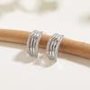 Pendientes de Plata S925 Multicapa Tipo C Transfronterizos Moda Retro Gama Alta Tendencia Nicho Europea y Americana para Enviar a Novia