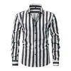 Camisa listrada de manga comprida masculina, versátil para uso casual e de negócios, comércio exterior transfronteiriço da Amazon