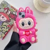 Funda de teléfono Labubu tridimensional de moda para iPhone 16 Pro Max para Apple 16/15/14/13 silicona labubu
