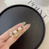 Pendientes de botón de estilo japonés coreano simples con pedrería, gota de aceite, hoja, perla. Moda, diseño de nicho, sentido estético, exquisitos, para otoño invierno, accesorios versátiles para pendientes