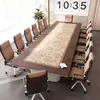Tapete para mesa de sala de conferencias, rectangular, impermeable, resistente a la suciedad, mantel de madera maciza, imitación de veta de madera de nogal, tapete para mesa de oficina de negocios