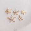 Pingente Zircônia Coração Pêssego Flor de Cerejeira Margarida Pingente Cor Ouro 14K Pingente para Joias DIY Pulseira Brincos