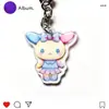Conejo Flor Acrílico Doble Cara Llavero Colgante Dibujos Animados Anime Juego Mercancía Acrílico Mochila Regalo