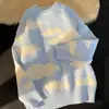Tejido Perezoso Retro Japonés Marca de Moda Ins Tejido para Parejas Nube Chaqueta Vintage Holgada Estilo Hong Kong para Hombre y Mujer