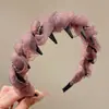 Estilo Coreano Verão Faixa de Cabeça Alta Caveira para Lavar o Rosto Feminina Estilo Luxo Leve de Alta Qualidade com Dentes Faixa de Cabelo Prendedor de Cabelo Fofo de Esponja