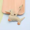 Fabricante Transfronteiriço Atacado Artesanal Alta Qualidade Couro Chaveiro de Filhote de Cachorro Fofo Desenho Animado Dachshund Pingente Criativo Acessório de Bolsa