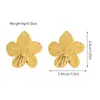 Pendientes Europeos y Americanos de Acero Inoxidable, Lujo Accesible Pendientes Sencillos de Flor Metálica Francesa, Textura Asimétrica, Pendientes Grandes Exagerados