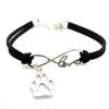 Pulseira de veludo com garra de cachorro e símbolo de infinito 8, estilo retrô europeu e americano, pulseira de moda pura tecida à mão, atacado