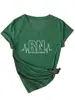 RN registrado Estación independiente europea y americana de ebay Camiseta simple para mujer de cuello en V de manga corta al por mayor Comercio exterior transfronterizo