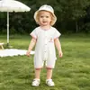 Ropa de verano fina para bebé, Mameluco de manga corta, Pijama de verano sin costuras Clase A para bebé, Mono de exterior