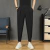 Pantalones Recortados de Seda de Hielo Fina de Verano para Hombre, Pantalones con Velcro Casuales para Combinar con Todo, Marca de Moda de Internet, Harlan, Pequeños Pantalones Occidentales para Hombre