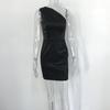Vestido Sexy de un Hombro para Mujer Nuevo Europeo y Americano Transfronterizo Elegante Commuter OL Fiesta Elegante Falda Ajustada a la Cadera