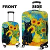 Pintura al óleo transfronteriza Gato Caja colorida Cubierta elástica a prueba de polvo Cubierta para maleta de carrito Maleta con ruedas universales a prueba de polvo