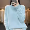 Suéter de Cuello Alto Transfronterizo Europeo y Americano para Mujer Otoño e Invierno 2026 Holgado Versátil Jersey de Punto Estilo Perezoso Camiseta Base para Ropa de Abrigo Mujer