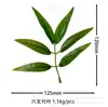 Hojas Artificiales de Hoja de Bambú de Cuatro y Seis Puntas Montadas en Pared Planta Verde de Pared Accesorios de Ratán para Bricolaje Bosque de Bambú Tubo de Bambú Decorativo