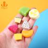 Accesorios de Joyería de Frutas Simuladas Naranja Piña Plátano Pitahaya Llavero Colgante Pegamento de Crema DIY Belleza
