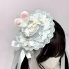 Acessório de cabelo Lolita original e romântico: coroa, chapéu pequeno, laço, acessório de renda para convenções de quadrinhos, presilha de cabelo requintada, versátil