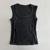 Conforto e Senso de Design Coexistem Cor Sólida Regata Elástica Sem Mangas Slim-fit Versátil Slim-fit Verão Nova Camiseta Feminina