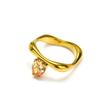 Anillo de circonita con incrustaciones estilo moda ins europeo y americano para mujer, anillo minimalista irregular de acero de titanio chapado en oro de 18k