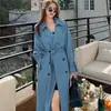 Cortavientos Largo para Mujer 2025 Primavera y Otoño Negro Estilo Coreano talla extra Pequeño Popular Abrigo Estilo Británico Abrigo hasta la rodilla