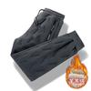 Pantalones casuales rectos holgados cálidos de invierno para hombre, gruesos, forrados de vellón de cordero, nueva ropa exterior