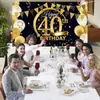 Novos adereços de decoração de aniversário transfronteiriços: Bandeiras decorativas de poliéster 100D, tecido para fundo de aniversário, faixas e dísticos personalizados
