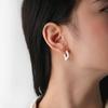 Pendientes de Círculo Irregulares Azules con Goteo de Aceite de Estilo Nuevo Simple, Moda de Gama Alta de Nicho, Accesorios para Orejas Versátiles de Lujo Ligero