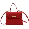 Bolsa Vermelha de Luxo 2026 Nova Bolsa Feminina Tendência Versátil Bolsa Transversal Bolsa de Noiva Casamento Bolsa de Mão Bolsa Kelly
