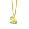 Collar de Plata de Ley S925 Nube Auspiciosa Pegaso para Mujer, Colgante Color Oro Antiguo Año del Caballo, Cadena para Clavícula, Lindo y Alcanzando Nuevas Alturas