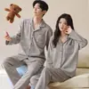 Pijama de Pareja Thermolite Otoño/Invierno Cepillado Temperatura Constante Manga Larga Hombre/Mujer Engrosado Cálido Moderno Conjunto de Ropa de Casa