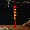 Nudo Chino Tejido Cinco Bendiciones Nudo Mariposa Calabaza de Madera de Durazno Colgante Cinco Emperadores Monedas Adorno Colgante para Hogar y Coche Kit de Materiales DIY
