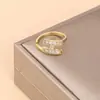 Venta transfronteriza estilo coreano apertura ajustable anillo letra H juego completo circón tiembla anillo para transmisión en vivo