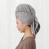 Toalha de Cabelo Coral Velvet Transfronteiriça para Cabelos Longos, Touca de Banho Ampliada, Touca de Cabelo Seco para Mulheres, Turbante Grosso Xadrez Abacaxi, Secagem Rápida