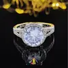 Anel de Casamento Clássico Oito Corações Oito Flechas Anel Completo de Diamante Zircônia Platina Pulseira Romântica de Noiva Amazon r6881