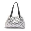 Bolsa de Algodón Brillante Estilo Europeo y Americano Moda Bordada Romboidal Gran Capacidad Burbuja Bolsa para Mujer Bolso de Hombro Tote Estilo Occidental Casual