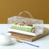 Caja desechable de plástico totalmente transparente de 2/4/6 pulgadas para pastel, palomitas de maíz, mousse, corte de rollo de toalla, caja de embalaje para hornear